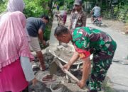 Kodim Sragen – Babinsa dan Warga Gotong Royong Bangun Talud, Antisipasi Cuaca Ekstrim