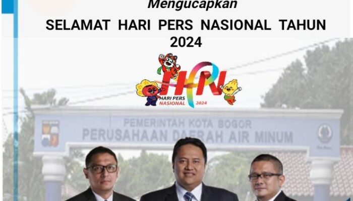 Direksi Beserta Seluruh Staf Perumda Tirta Pakuan Kota Bogor Mengucapkan Selamat Hari Pers Nasional 2024