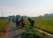 Lestarikan Gotong Royong, Babinsa Wonosari Bersama Warga Bersihkan Jalan Di Desa Bentangan