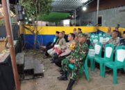 Dalam Rangka Bersih Desa Wadunggetas, Babinsa Koramil Wonosari Hadiri Pagelaran Wayang Kulit