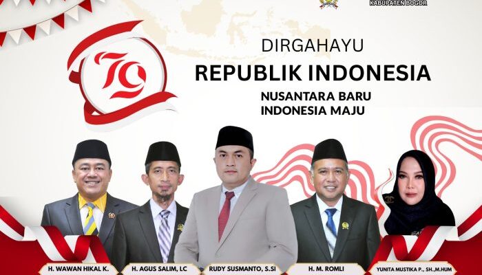 Pimpinan DPRD Kabupaten Bogor Beserta Jajaran Mengucapkan Selamat Dirgahayu RI ke-79