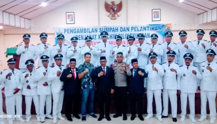 Pejabat Keusyik dari 29 Desa Resmi Dilantik Oleh PJ Bupati Bireuen Jalaluddin, SH. M.M. di Gedung Aula Sekdakab Lama Bireuen