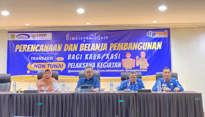 Bimbingan Teknis Perencanaan dan Belanja Pembangunan Transaksi Non Tunai Bagi Kaur/Kasi Diselenggarakan Oleh DPMD Kabupaten Bogor