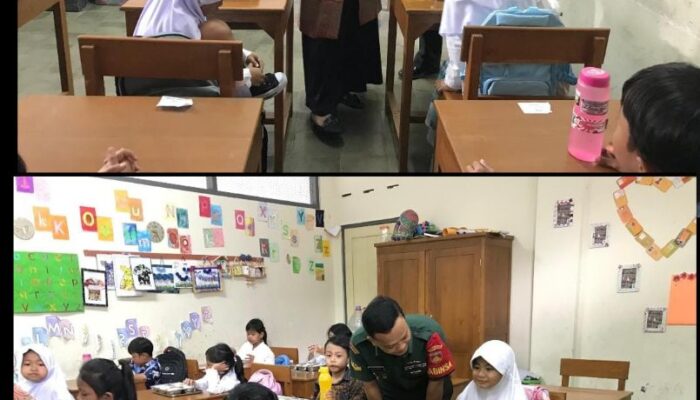 Peduli Pendidikan Dan Kesehatan, Babinsa Kepatihan Wetan Sukseskan Program Pemerintah Dalam Makan Bergizi Gratis