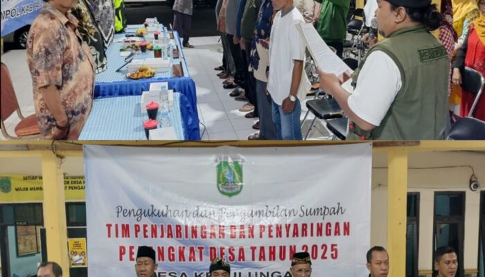 Pemdes Kepulungan Mengadakan Acara Pengambilan Sumpah Jabatan Tim Penjaringan dan Penyaringan Perangkat Desa