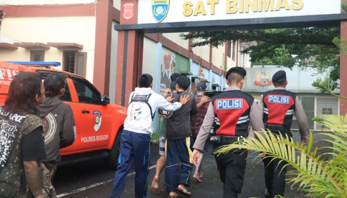 Polres Bogor Gelar Razia Pengamanan Penanggulangan Aksi Premanisme,10 Orang Diamankan