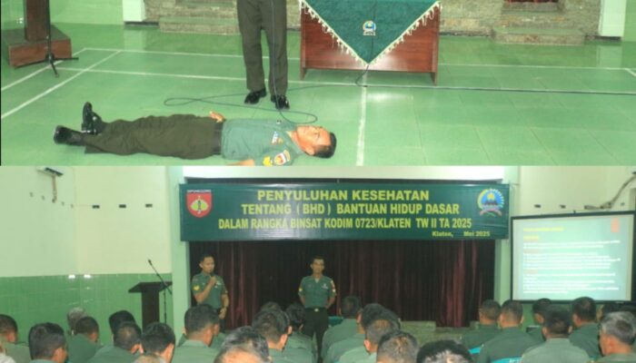 Kodim 0723/Klaten Gelar Penyuluhan Kesehatan Tentang Bantuan Hidup Dasar (BHD)