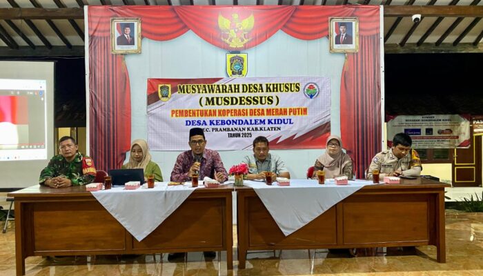 Babinsa Koramil 09/Prambanan Hadiri Musdessus Pembentukan Koperasi Desa Merah Putih Tahun 2025 Desa Kebondalem Kidul Klaten