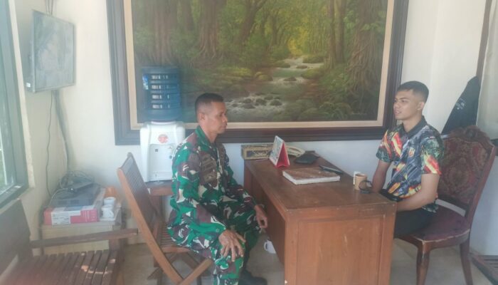 Sambangi Sekurity Kikky, Babinsa Sumber Ajak Tingkatkan Keamanan Dan Kewaspadaan
