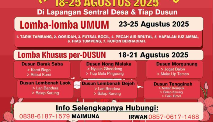 Dalam Rangka HUT RI Ke-80, Desa Daleman Siapkan Festival Lomba dan Hadiah Puluhan Juta