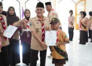 Ratusan Pramuka Garuda 3 Kecamatan Di Kukuhkan, ini Pesan kepala Kwarcab Sobih Asrori