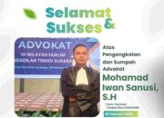 Alumni Ponpes Nurul Karomah, Mohamad Iwan Sanusi, S.H., Resmi Dilantik dan Bersumpah sebagai Advokat di Surabaya