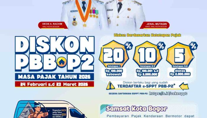 Pemkot Bogor melalui Bapenda Beri Diskon PBB P2 Masa Pajak Tahun 2026