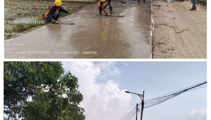 Pembangunan Jalan Bendungan-rejosari Mulai Pengecoran Beton Kurus Bawah.