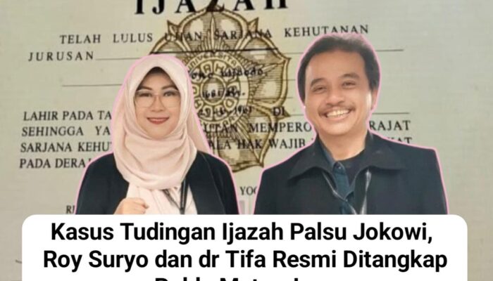 Kasus Tudingan Ijazah Palsu Jokowi, Roy Suryo dan dr Tifa Resmi Ditangkap Polda Metro Jaya