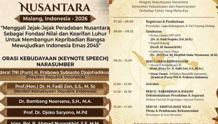 Kongres Kebudayaan Nusantara Digelar 8 Agustus di Malang, Presiden RI Dijadwalkan Hadir