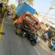 Di Duga Rem Blong,Truk Kontainer Hantam Sejumlah Motor di Patung Sapi Pandaan, Tiga Korban Meninggal Dunia