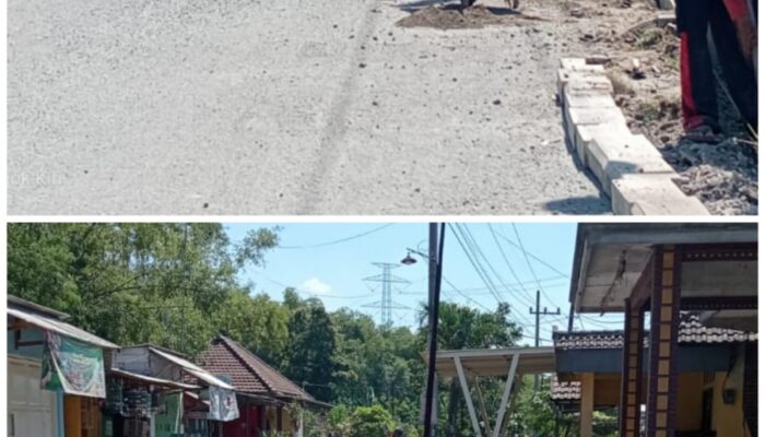 Jalan Carat-Bulusari Mulai Di Paving,Tapi Tak Semua Kerusakan Di Tangani.