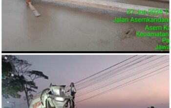 600 Meter Jalan Bendungan- Rejosari Sudah di Cor Beton Rigid ,Pengerjaan Malam Hari Cegah Keretakan.