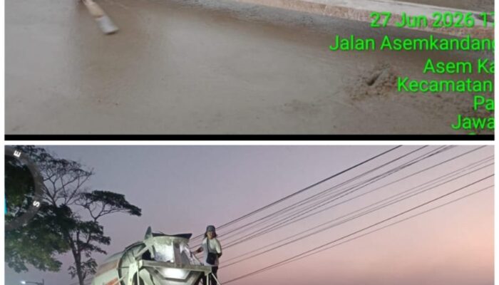 600 Meter Jalan Bendungan- Rejosari Sudah di Cor Beton Rigid ,Pengerjaan Malam Hari Cegah Keretakan.