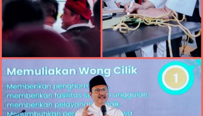 Puluhan Orang Tua Siswa Ucapkan Ikrar Mandiri Di Hadapan Mensos Gus Ipul DI Acara Open House Sekolah Rakyat.