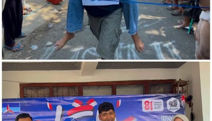 Unik Dan Meriah, Partai Demokrat Kabupaten Pasuruan Gelar Lomba Gendong Istri Sambut HUT RI ke 81