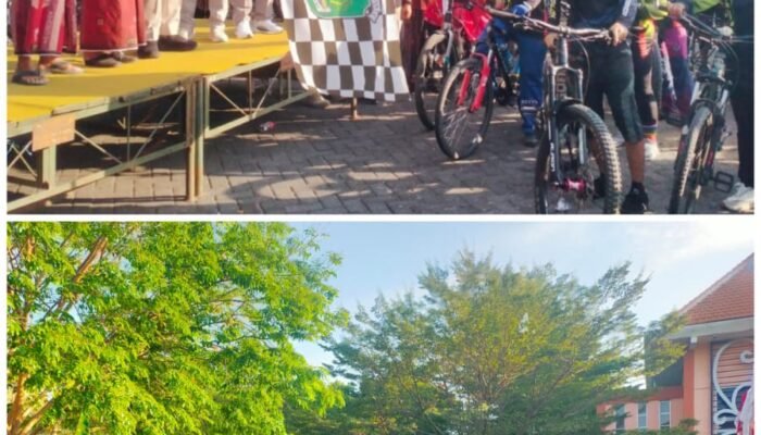 Mas Rusdi Barangkatkan  Sekitar Pukul 1.200 komunitas Gowes Yang Di Gelar BHS.