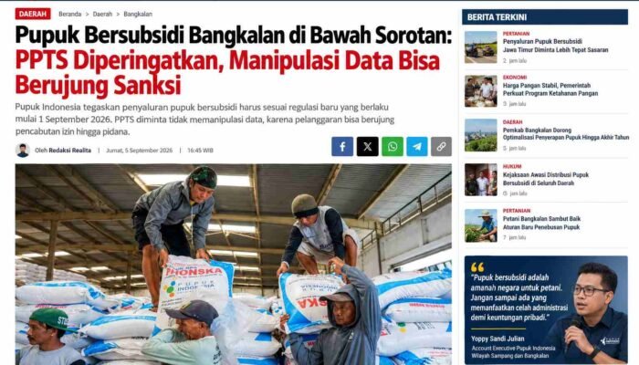 Pupuk Bersubsidi Bangkalan di Bawah Sorotan: PPTS Diperingatkan, Manipulasi Data Bisa Berujung Sanksi