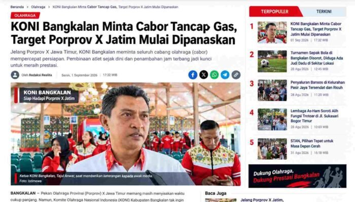 Jelang Porprov X Jatim, KONI Bangkalan Minta Seluruh Cabor Tancap Gas
