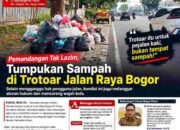 Tumpukan Sampah Mangkrak di Trotoar Jalan Raya Bogor, Pemandangan Tak Lazim di Jalur Utama