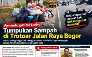 Tumpukan Sampah Mangkrak di Trotoar Jalan Raya Bogor, Pemandangan Tak Lazim di Jalur Utama