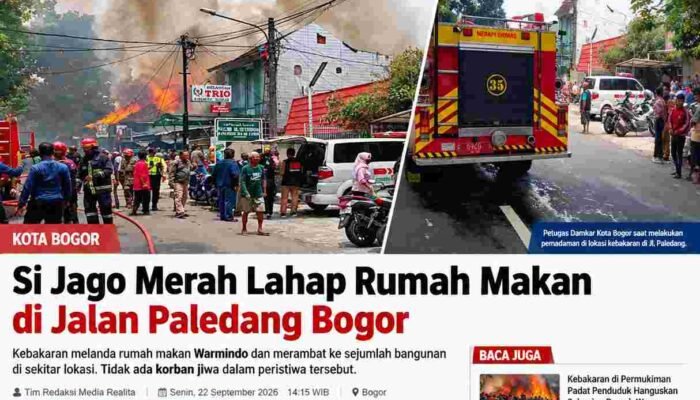 Si Jago Merah Lahap Rumah Makan di Jalan Paledang Bogor, Sejumlah Bangunan dan Mobil Terdampak