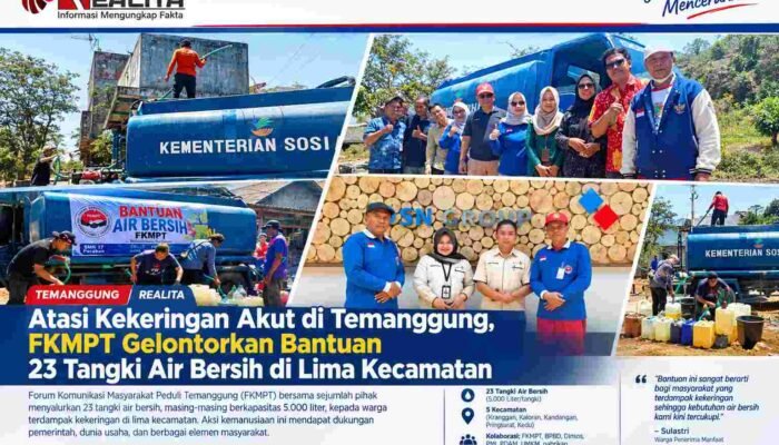 Atasi Kekeringan Akut di Temanggung, FKMPT Salurkan 23 Tangki Air Bersih ke Lima Kecamatan