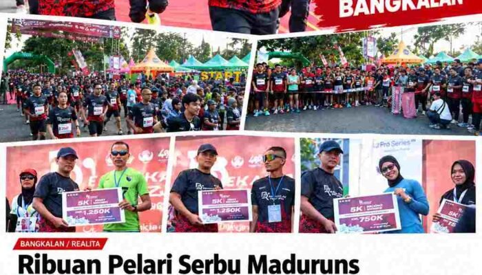 Ribuan Peserta Meriahkan Maduruns HUT ke-495 Bangkalan, Bupati Lukman Hakim Ikut Lari 5 Kilometer