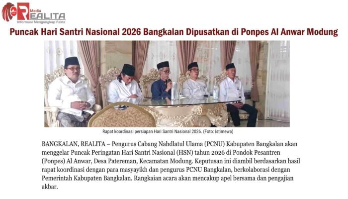 Puncak Hari Santri Nasional 2026 Bangkalan Dipusatkan di Ponpes Al Anwar Modung