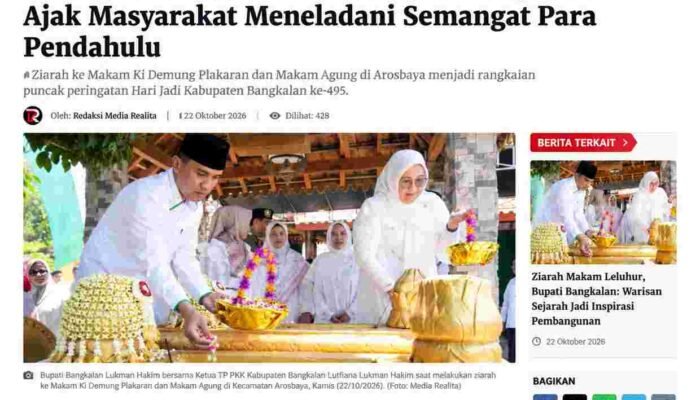 Hari Jadi ke-495 Bangkalan, Bupati Lukman Hakim Ziarah ke Makam Leluhur di Arosbaya