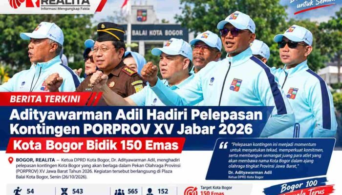 Adityawarman Adil Hadiri Pelepasan Kontingen PORPROV XV Jabar 2026, Kota Bogor Bidik 150 Emas