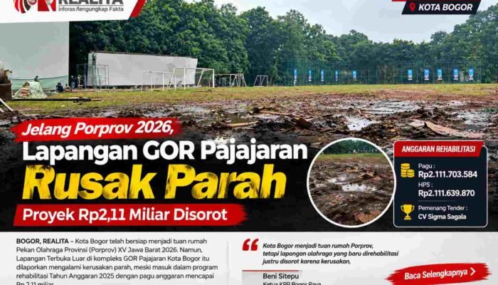 Jelang Porprov 2026, Lapangan GOR Pajajaran Rusak Parah, Proyek Rp2,11 Miliar Disorot