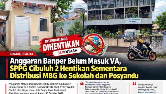 Anggaran Banper Belum Masuk VA, SPPG Cibuluh 2 Hentikan Sementara Distribusi MBG ke Sekolah dan Posyandu