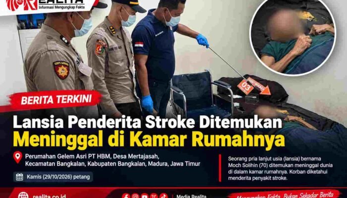 Lansia Penderita Stroke Ditemukan Meninggal di Kamar Rumahnya di Bangkalan