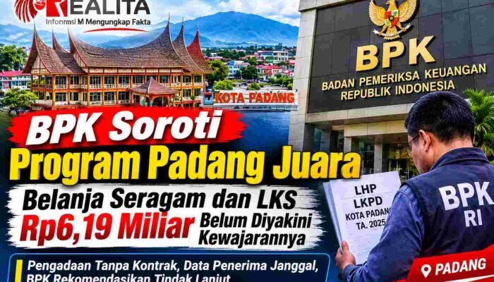 BPK Soroti Program Padang Juara, Belanja Seragam dan LKS Rp6,19 Miliar Belum Diyakini Kewajarannya